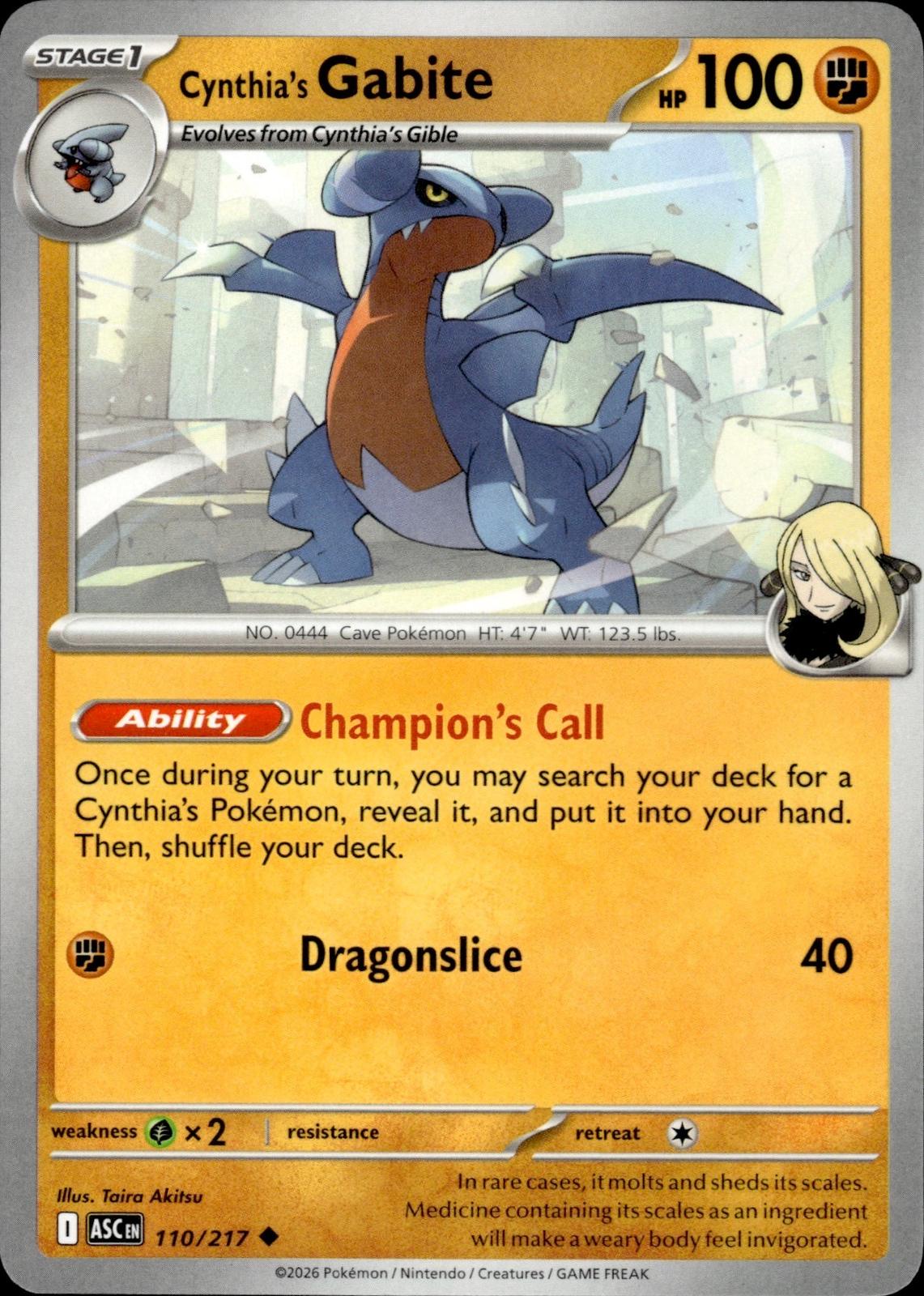 Cynthia's Gabite ME: Ascended Heroes #110/217 Uncommon
