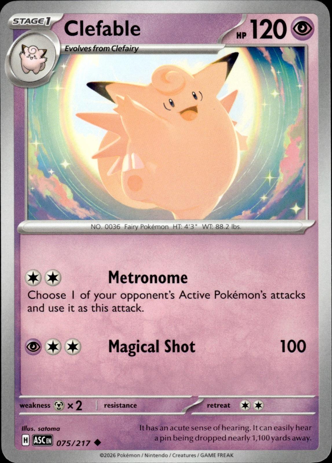 Clefable ME: Ascended Heroes #075/217 Uncommon