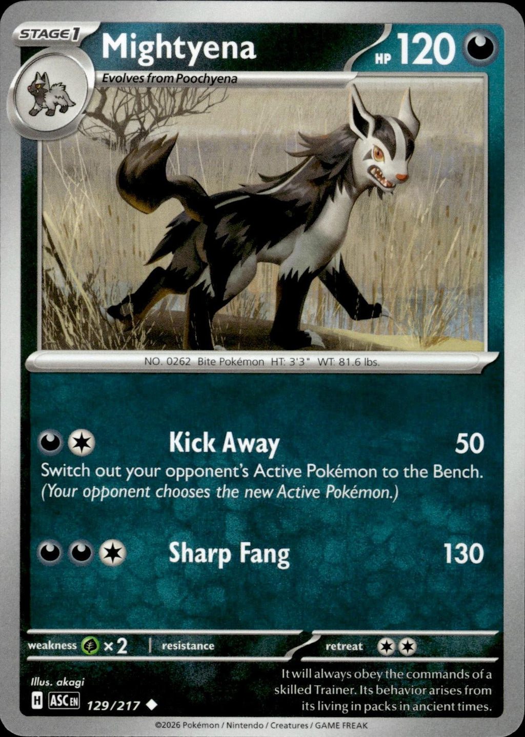 Mightyena ME: Ascended Heroes #129/217 Uncommon