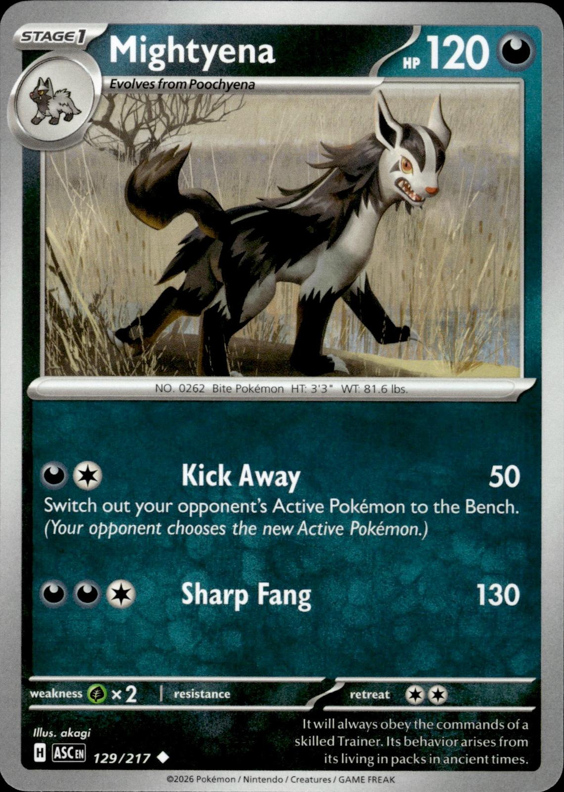 Mightyena ME: Ascended Heroes #129/217 Uncommon