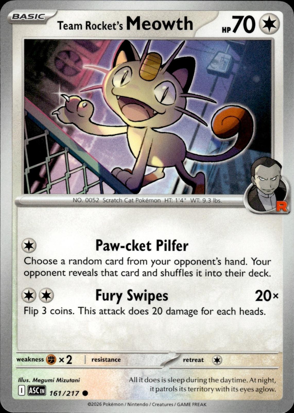 Team Rocket's Meowth ME: Ascended Heroes #161/217 Common