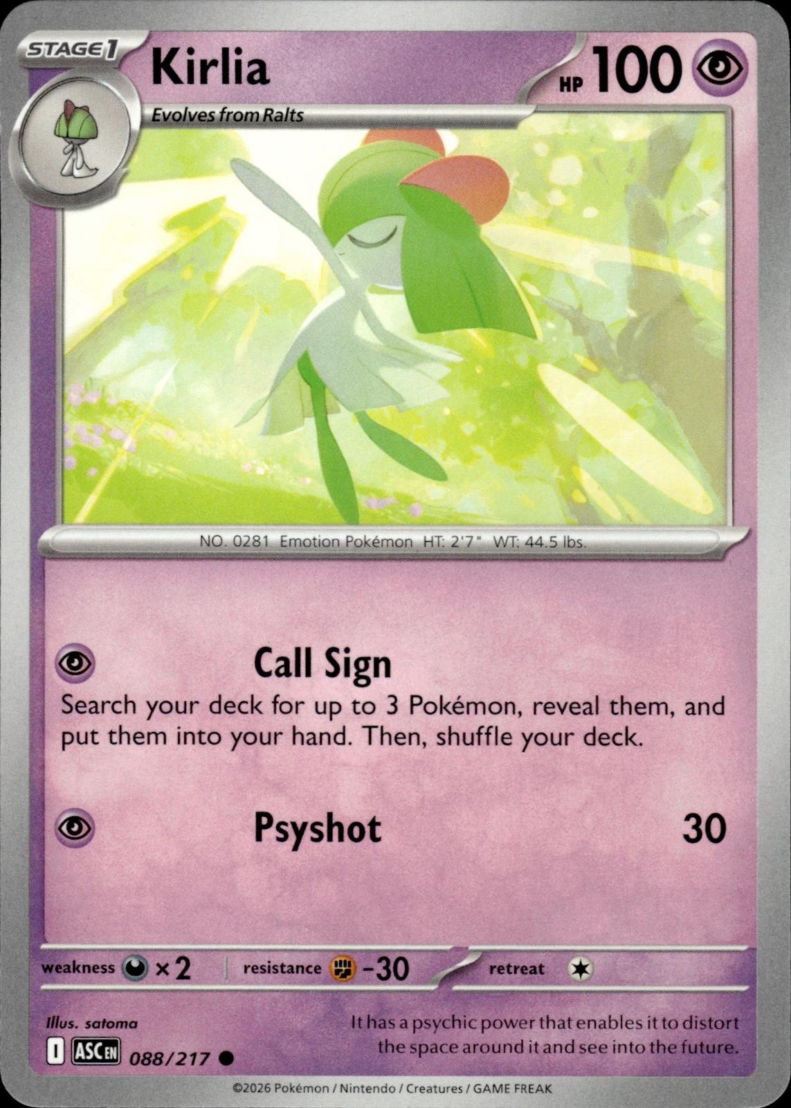 Kirlia ME: Ascended Heroes #088/217 Common