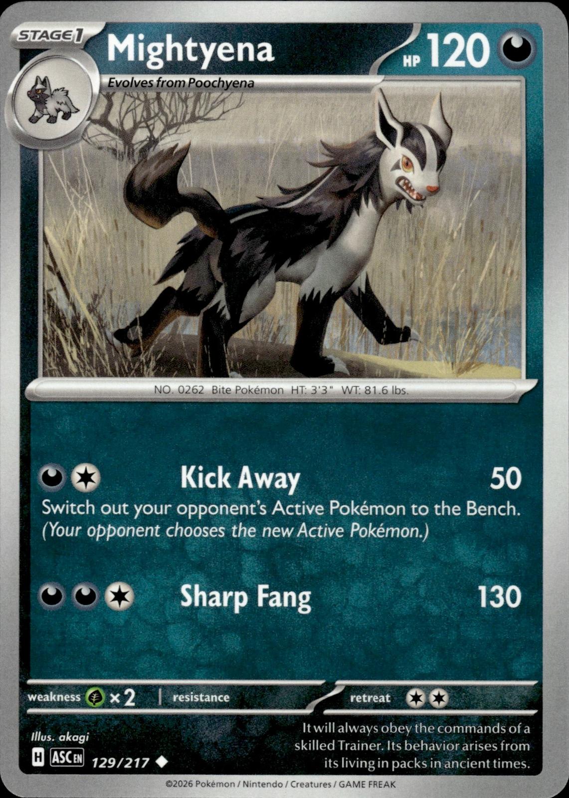Mightyena ME: Ascended Heroes #129/217 Uncommon