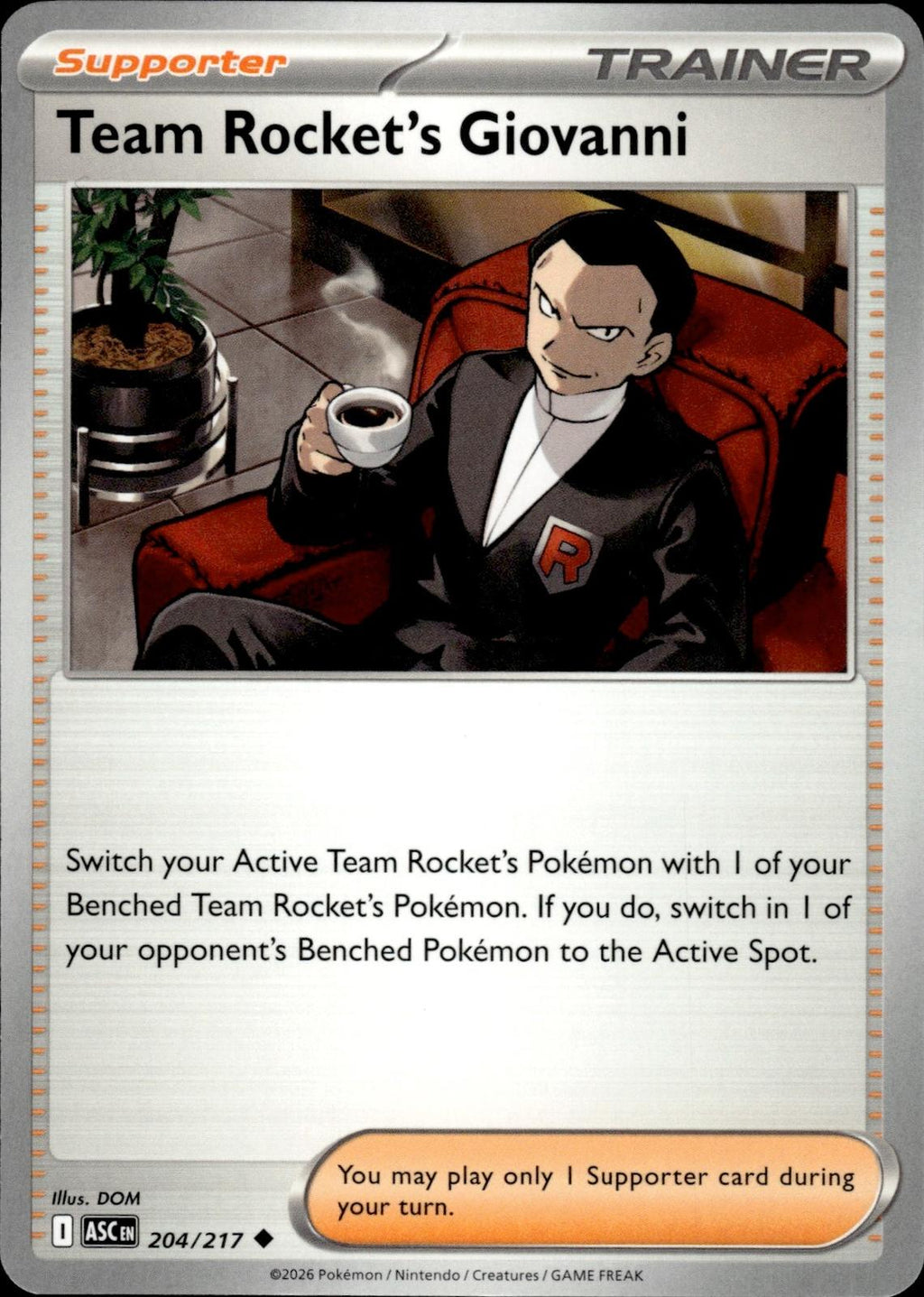 Team Rocket's Giovanni ME: Ascended Heroes #204/217 Uncommon