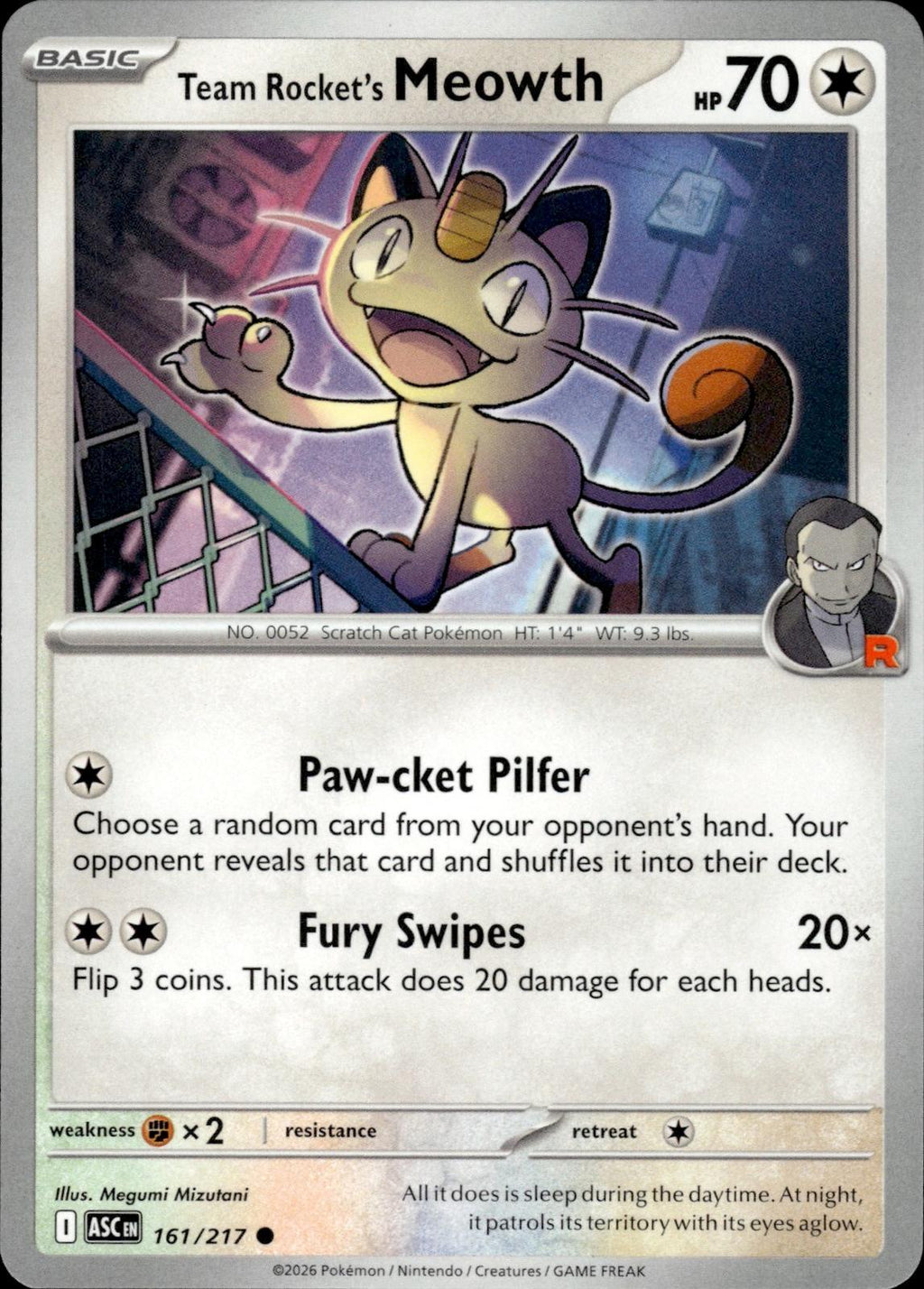 Team Rocket's Meowth ME: Ascended Heroes #161/217 Common