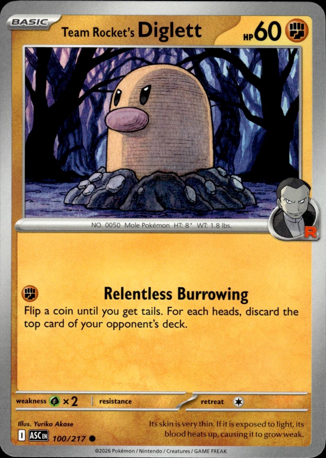Team Rocket's Diglett ME: Ascended Heroes #100/217 Common