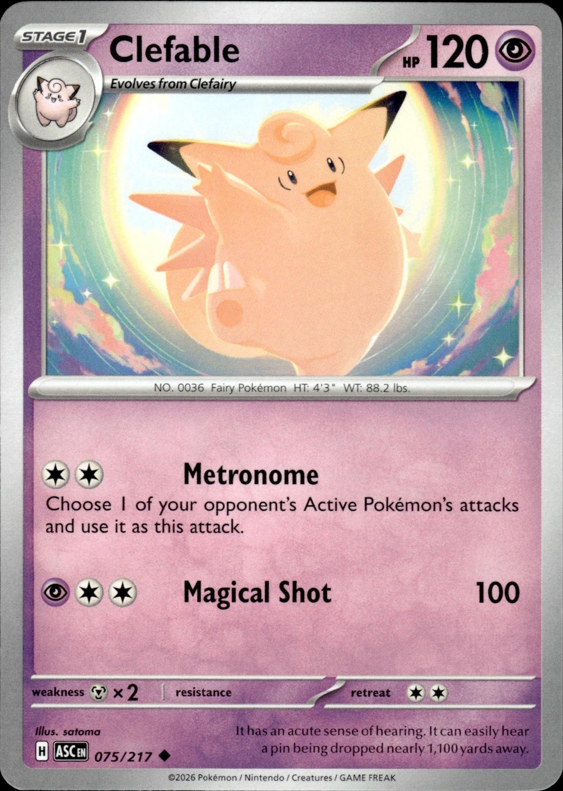 Clefable ME: Ascended Heroes #075/217 Uncommon
