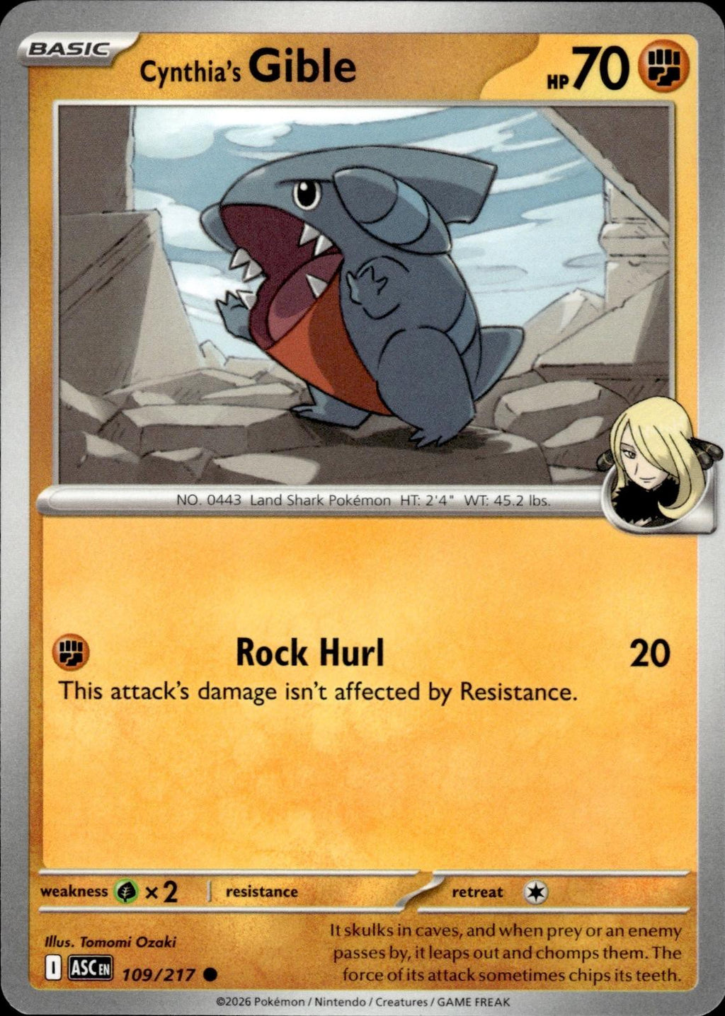 Cynthia's Gible ME: Ascended Heroes #109/217 Common