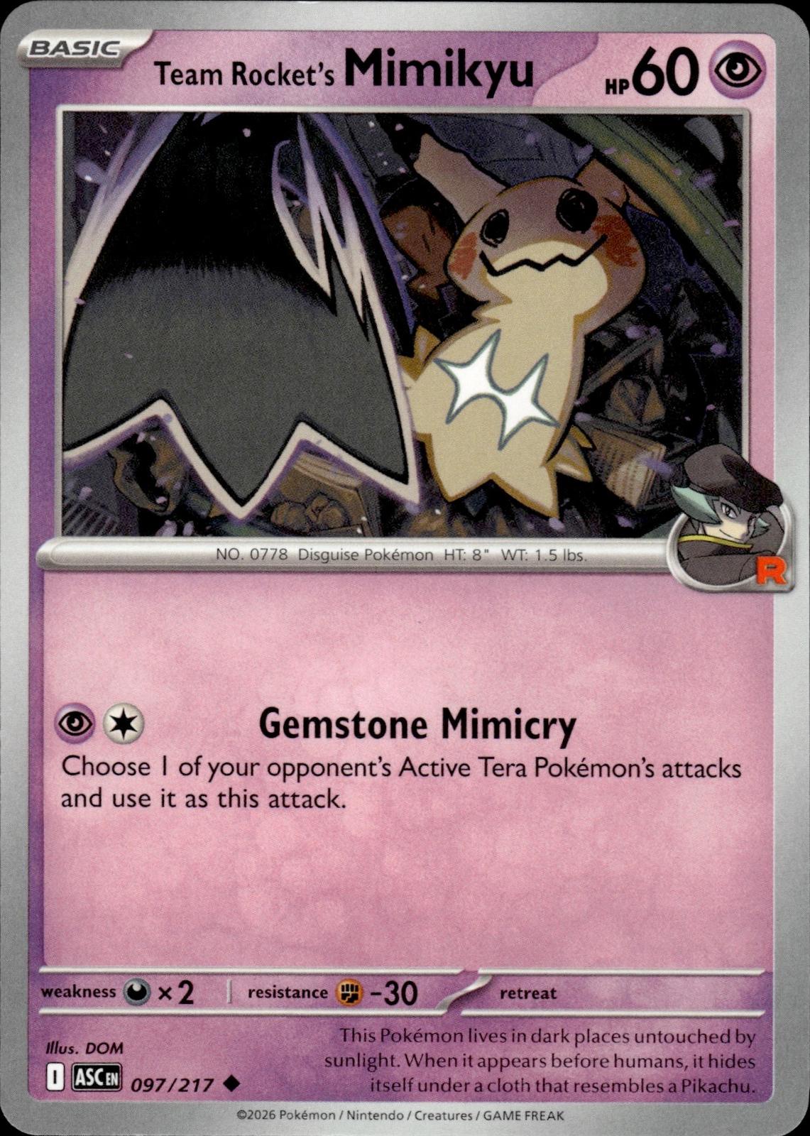 Team Rocket's Mimikyu ME: Ascended Heroes #097/217 Uncommon
