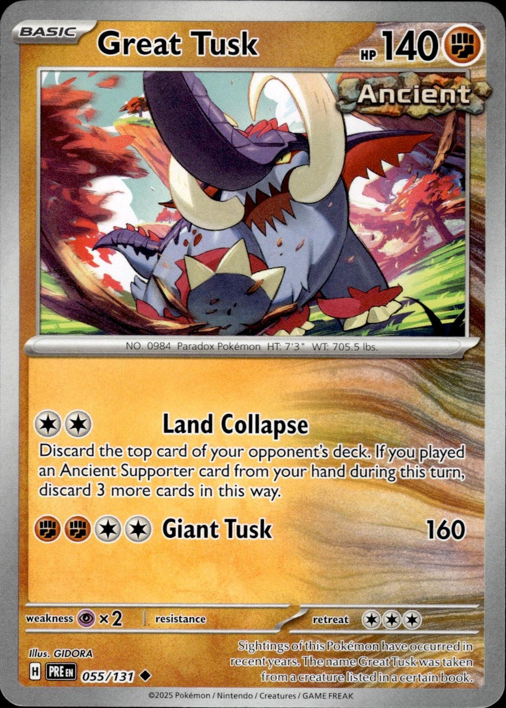 Great Tusk SV: Prismatic Evolutions #055/131 Uncommon