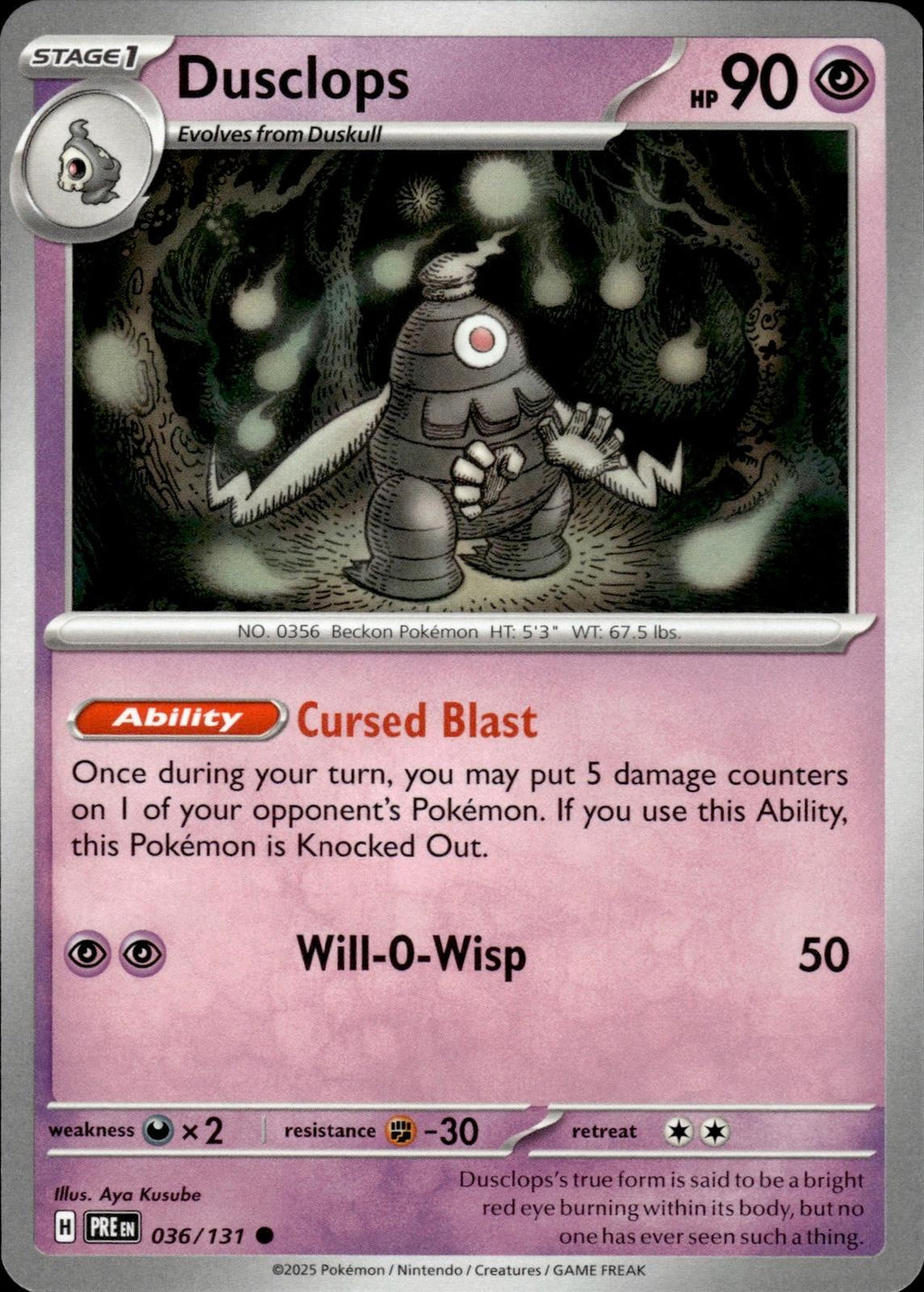 Dusclops SV: Prismatic Evolutions #036/131 Common