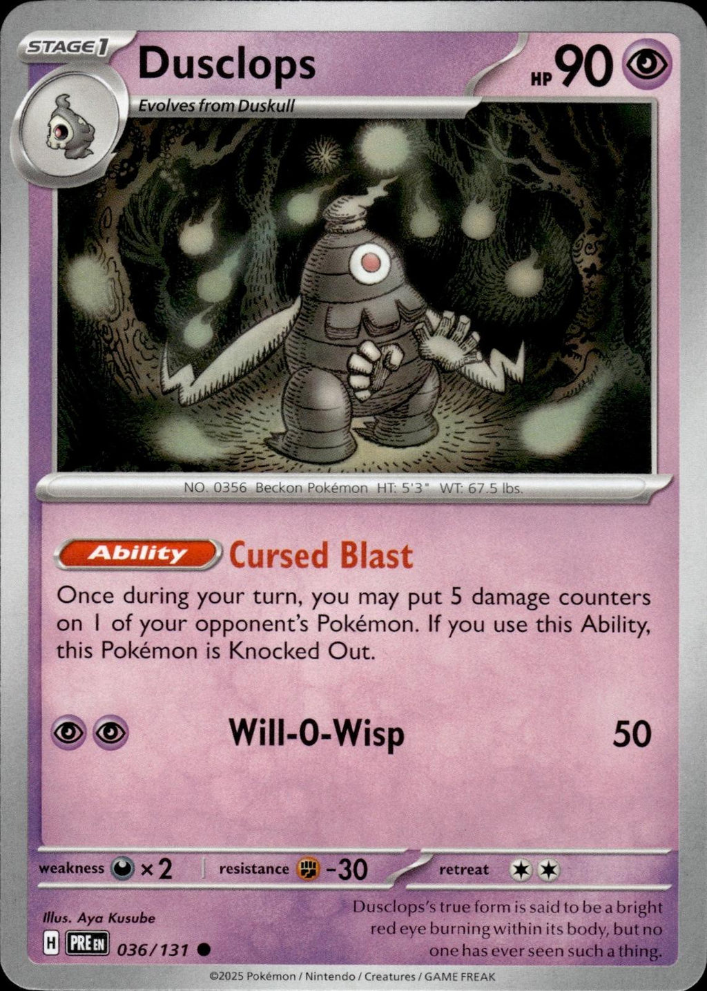 Dusclops SV: Prismatic Evolutions #036/131 Common