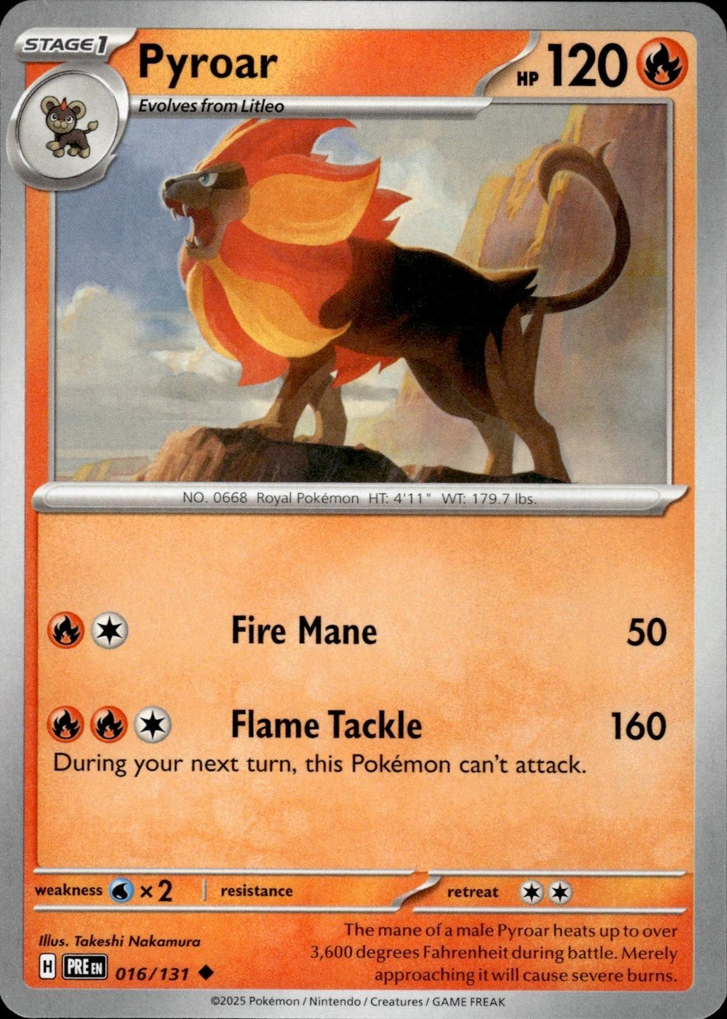 Pyroar SV: Prismatic Evolutions #016/131 Uncommon