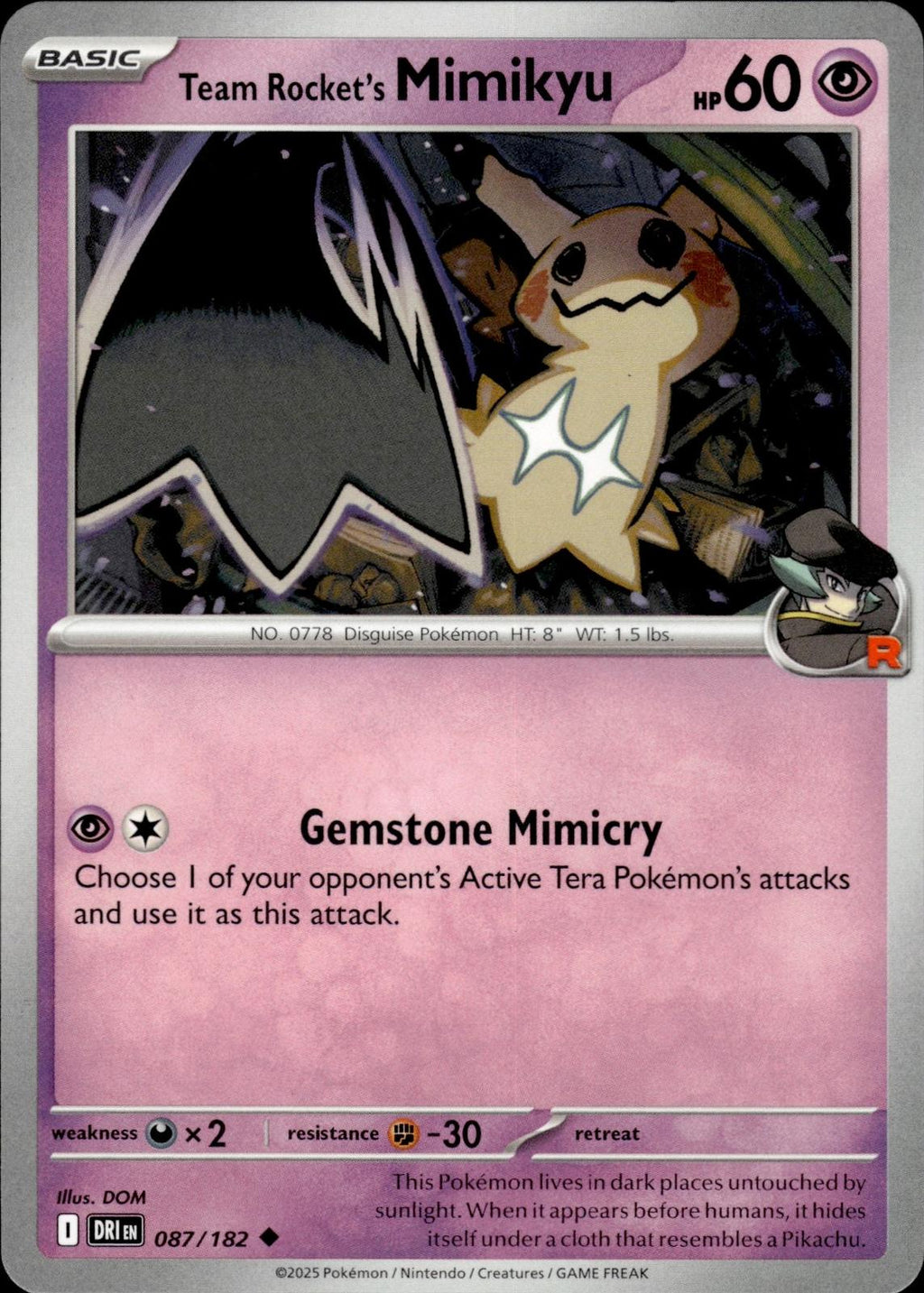 Team Rocket's Mimikyu SV10: Destined Rivals #087/182 Uncommon
