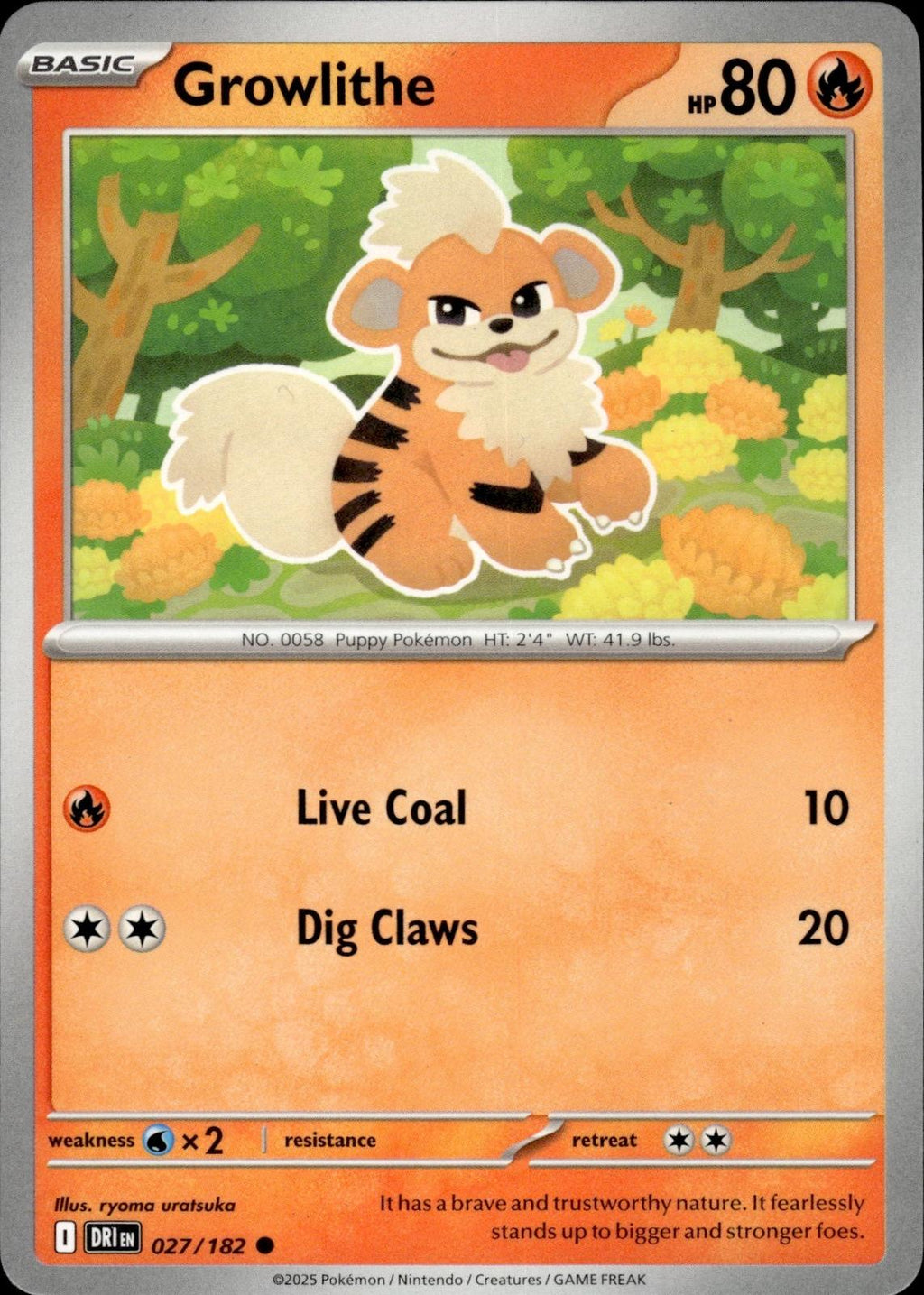 Growlithe SV10: Destined Rivals #027/182 Common
