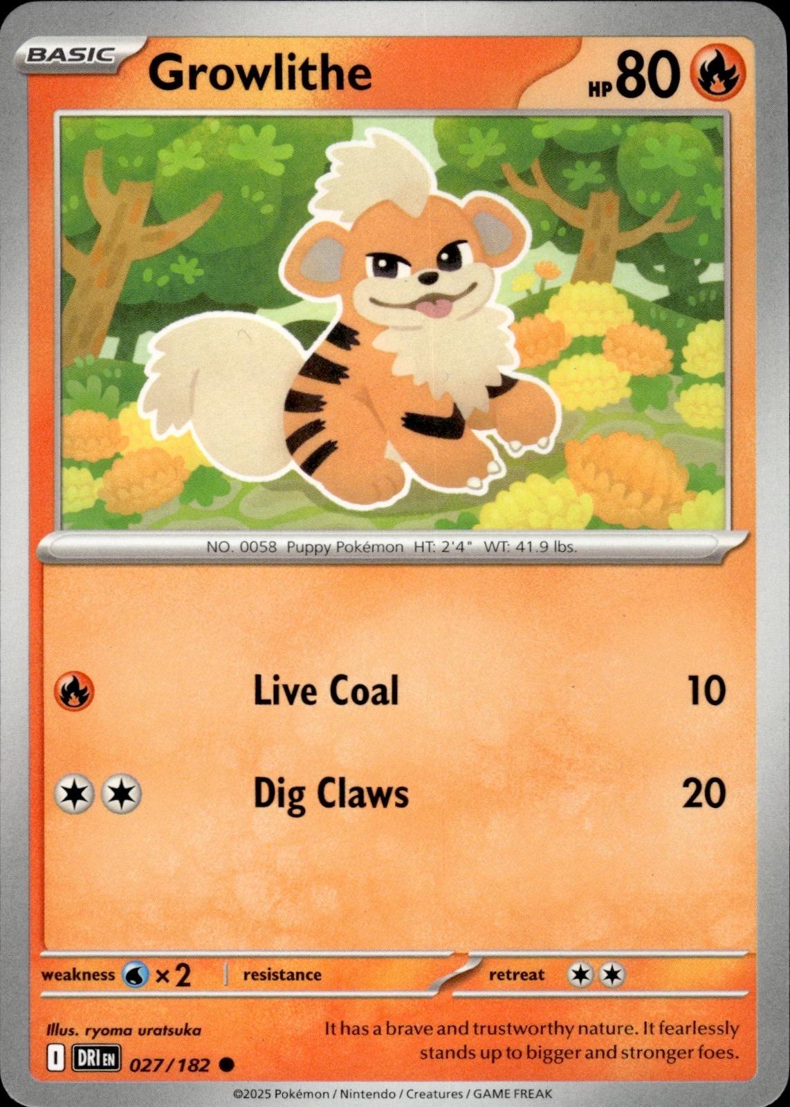 Growlithe SV10: Destined Rivals #027/182 Common