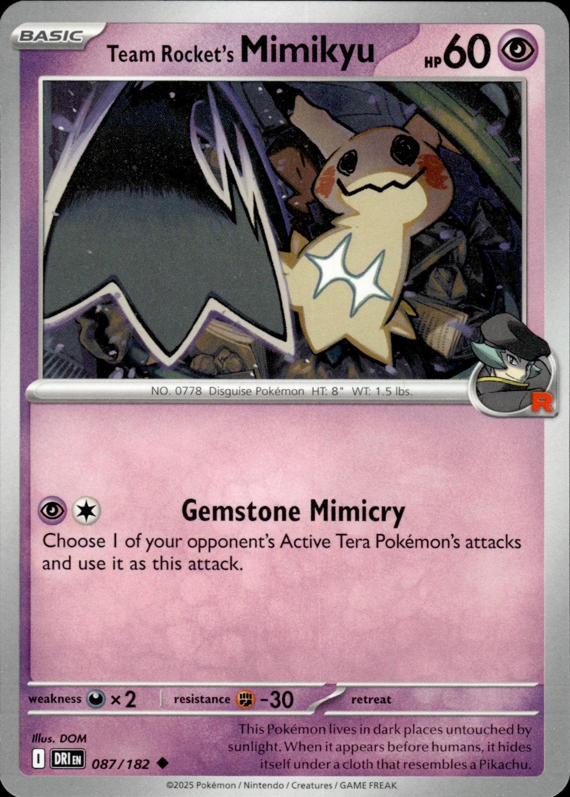 Team Rocket's Mimikyu SV10: Destined Rivals #087/182 Uncommon