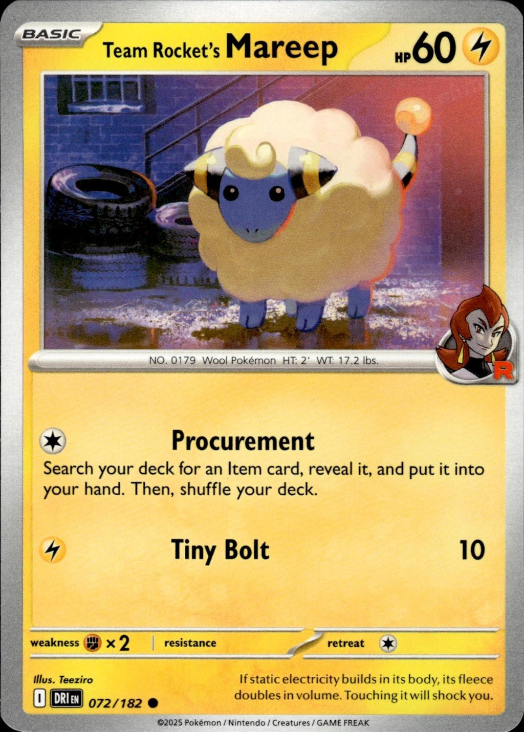 Team Rocket's Mareep SV10: Destined Rivals #072/182 Common