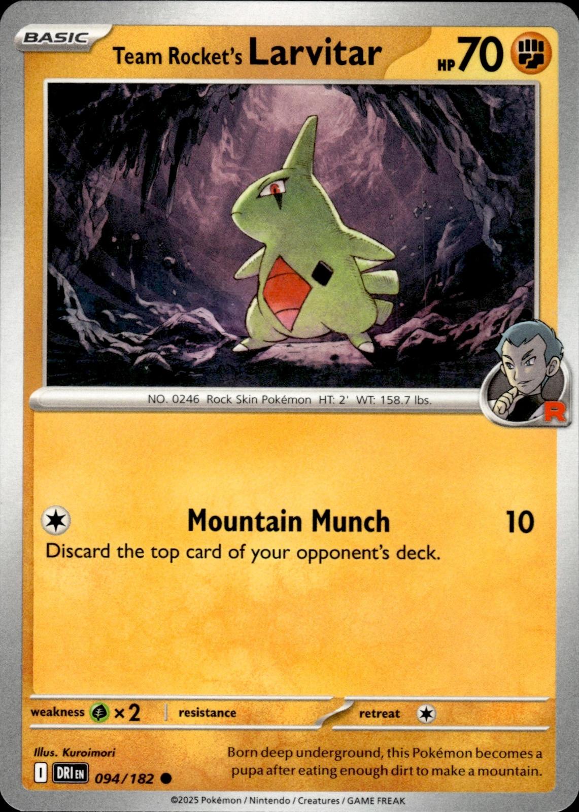 Team Rocket's Larvitar SV10: Destined Rivals #094/182 Common