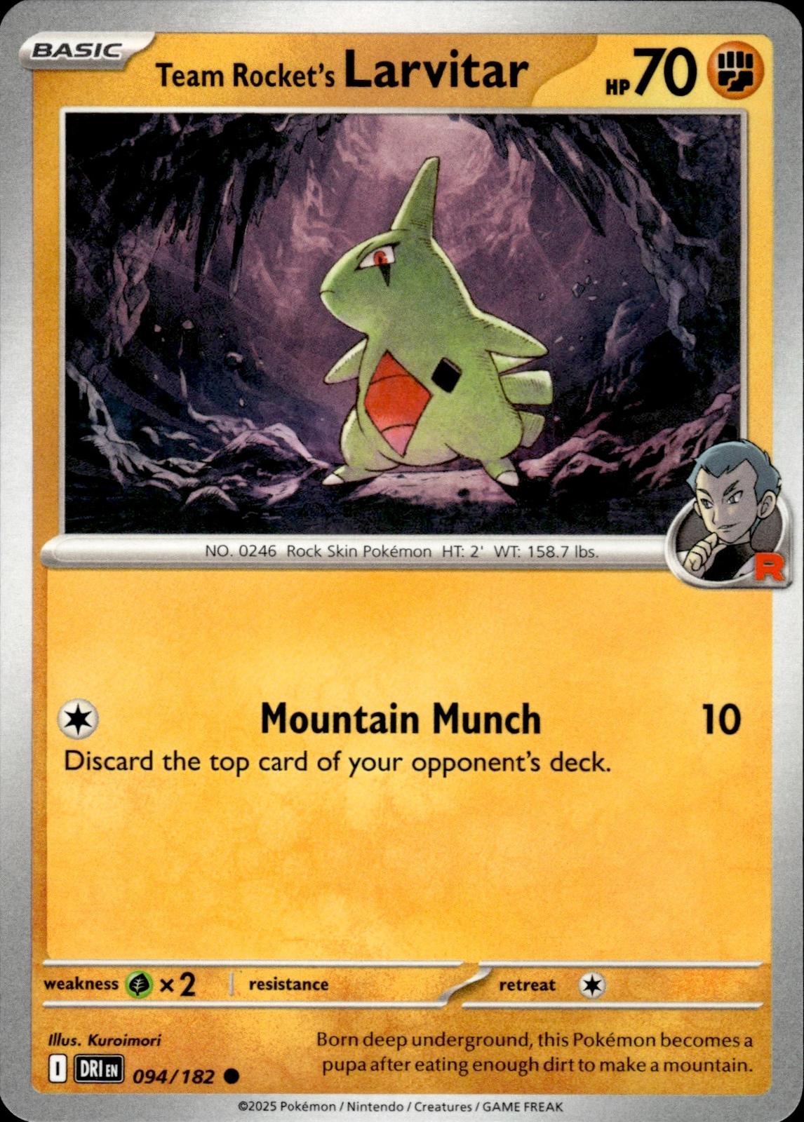 Team Rocket's Larvitar SV10: Destined Rivals #094/182 Common