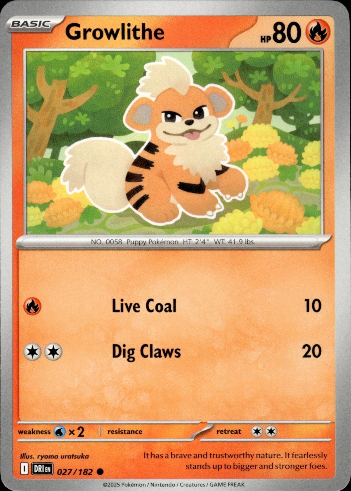 Growlithe SV10: Destined Rivals #027/182 Common