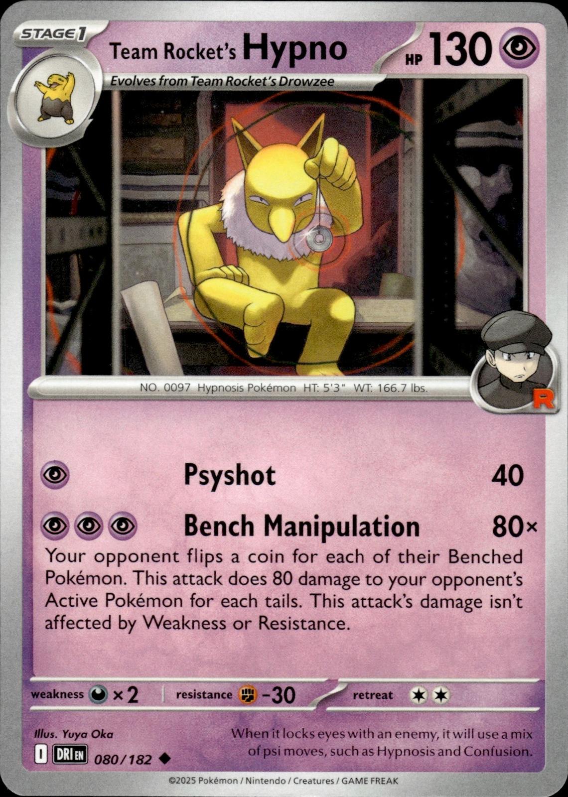 Team Rocket's Hypno SV10: Destined Rivals #080/182 Uncommon