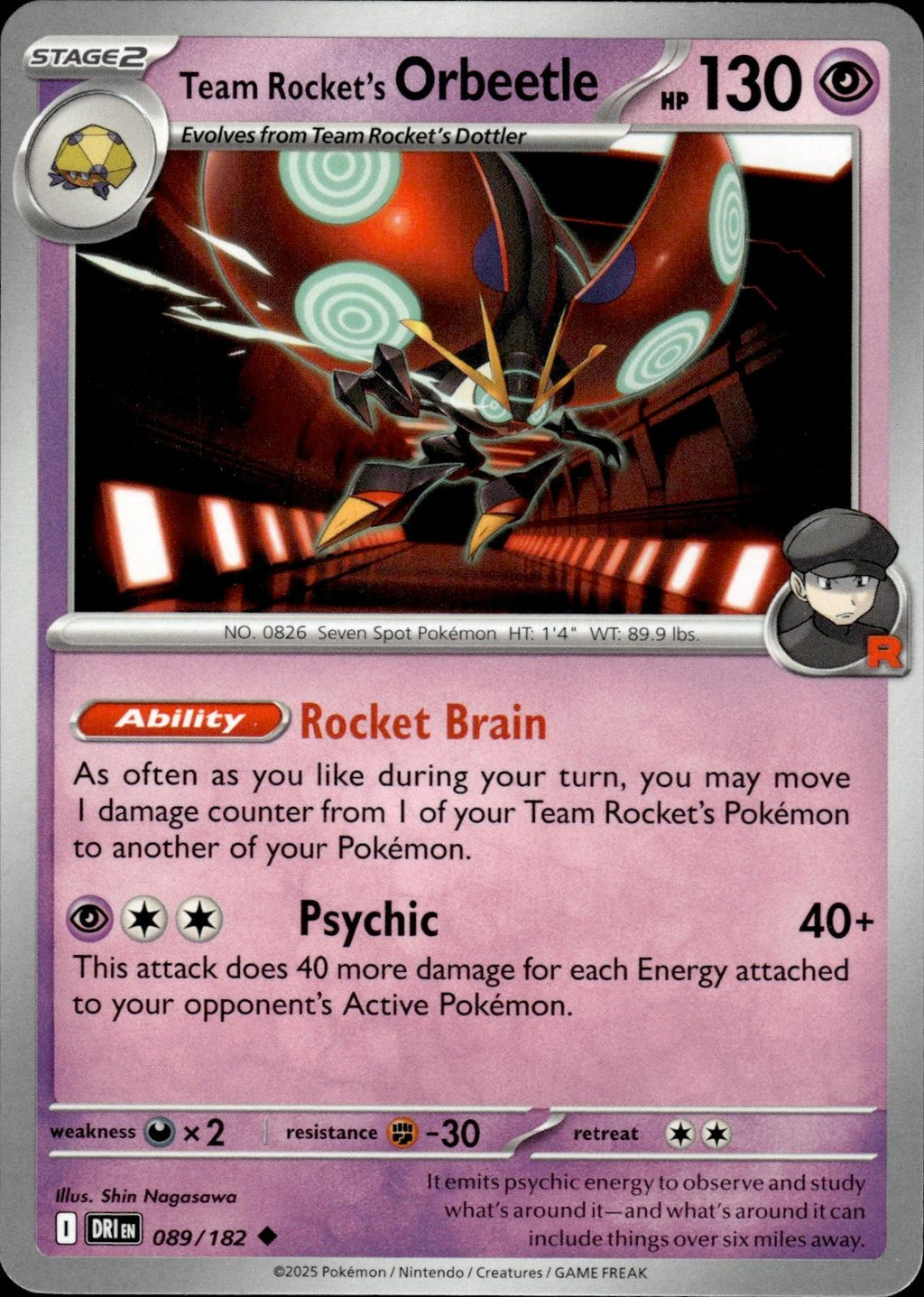 Team Rocket's Orbeetle SV10: Destined Rivals #089/182 Uncommon
