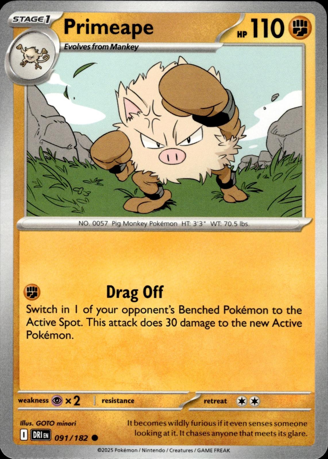 Primeape SV10: Destined Rivals #091/182 Common