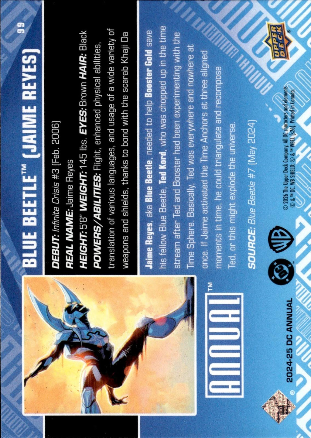 Blue Beetle (Jaime Reyes) 2024-25 Upper Deck DC Annual #99