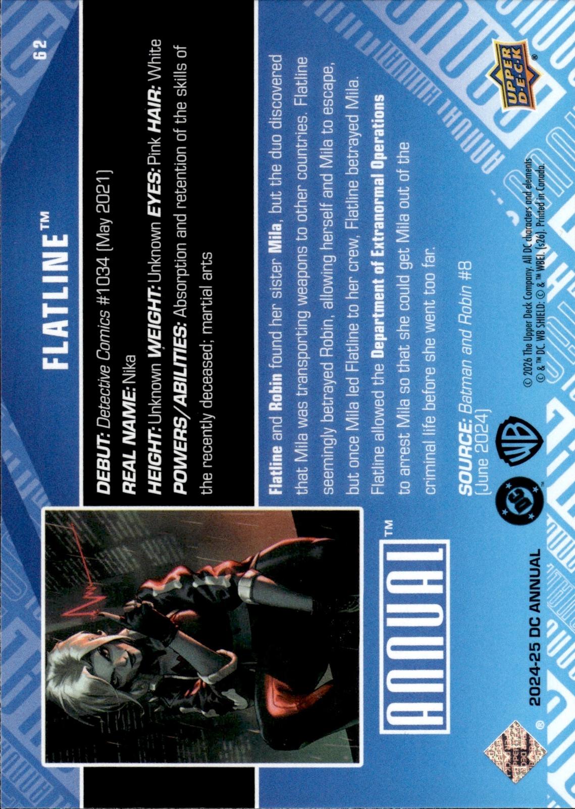 Flatline 2024-25 Upper Deck DC Annual #62