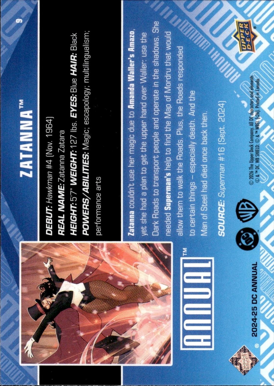 Zatanna 2024-25 Upper Deck DC Annual #9