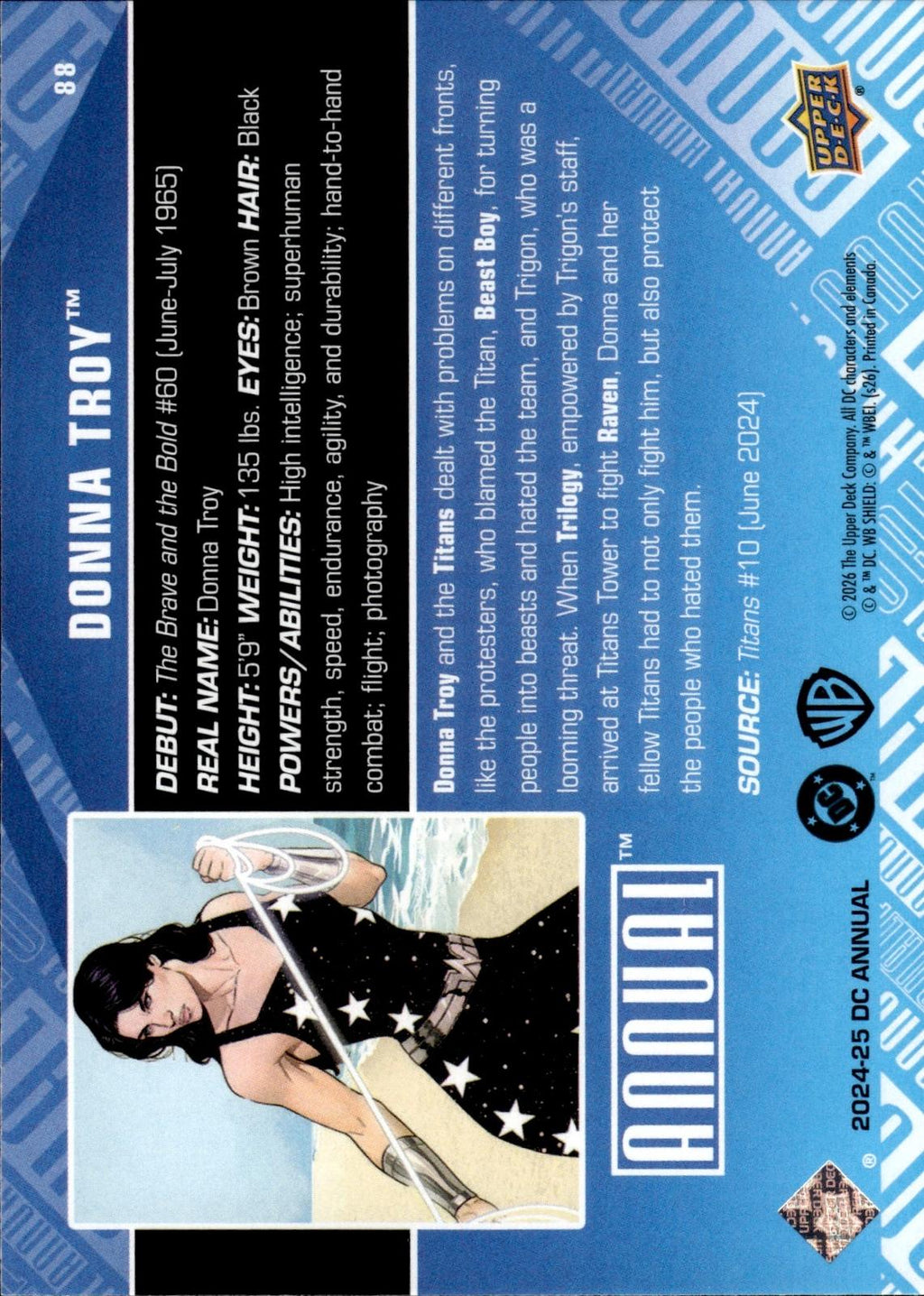 Donna Troy 2024-25 Upper Deck DC Annual #88