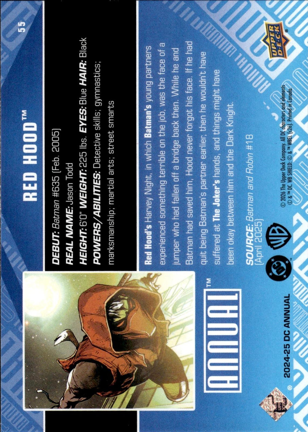 Red Hood 2024-25 Upper Deck DC Annual #55