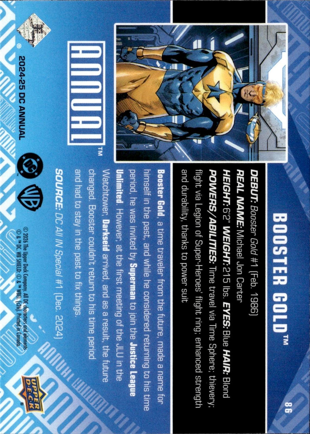 Booster Gold 2024-25 Upper Deck DC Annual #86
