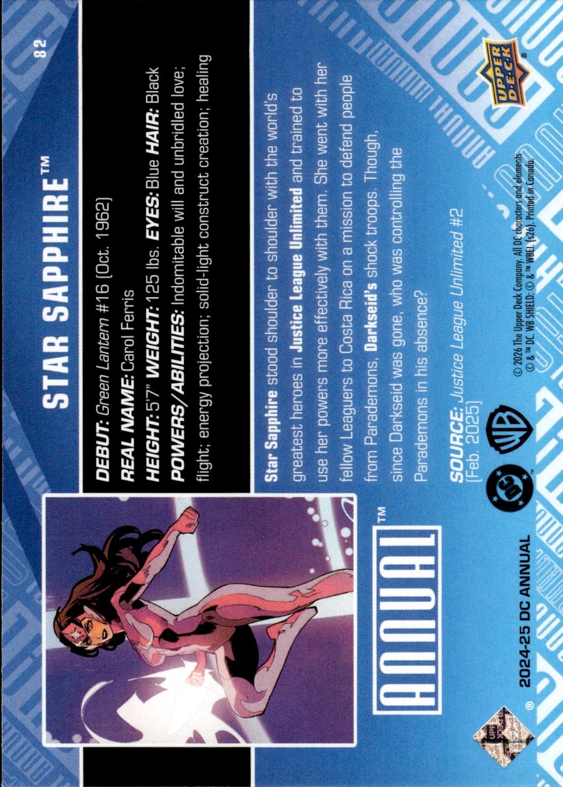 Star Sapphire 2024-25 Upper Deck DC Annual #82