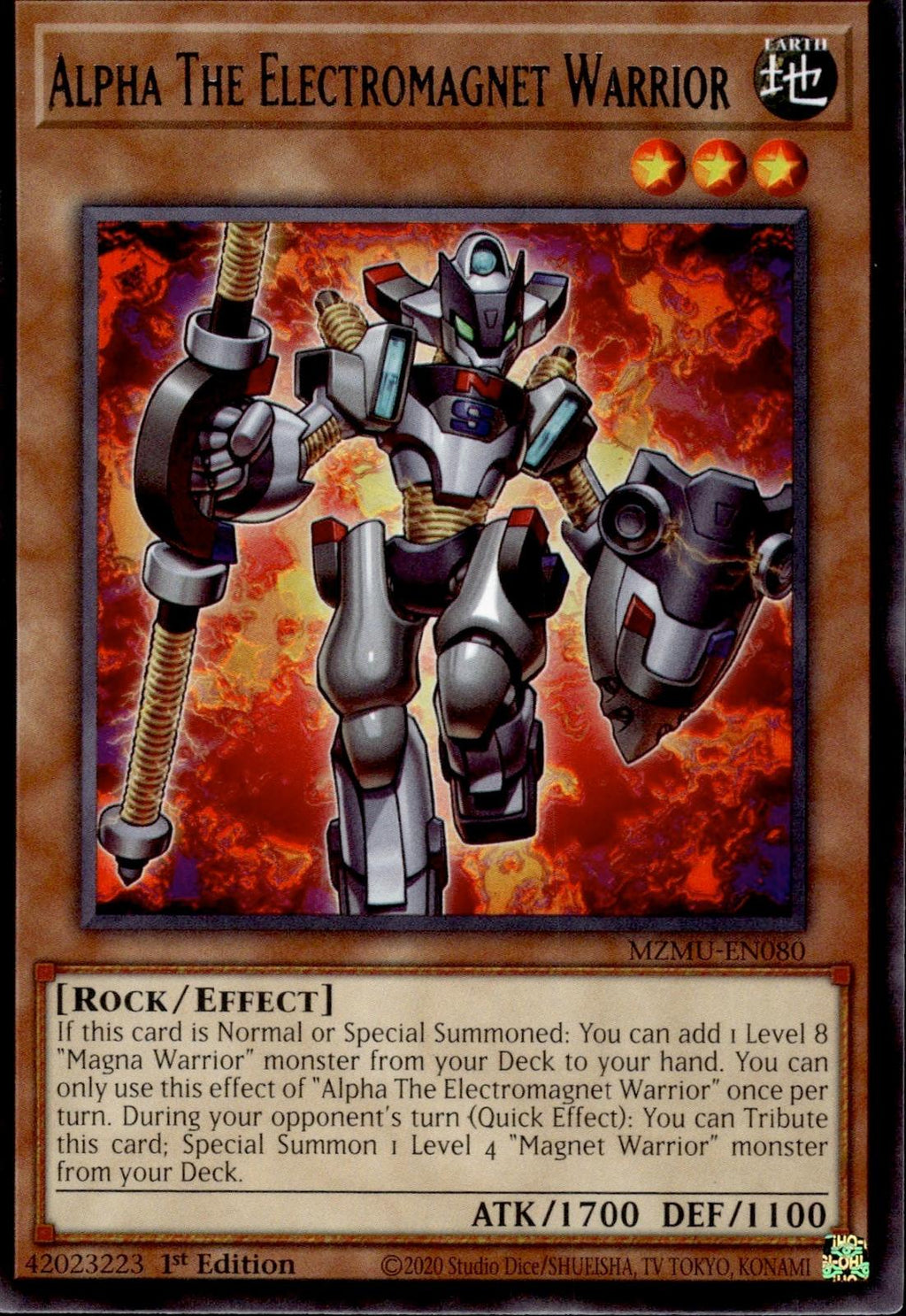 Alpha The Electromagnet Warrior Maze of Muertos #MZMU-EN080 Rare