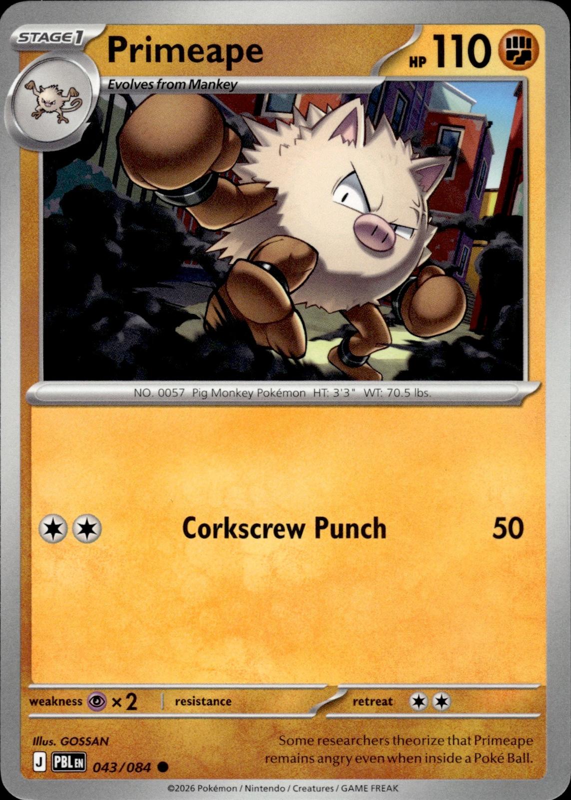 Primeape ME05: Pitch Black #043/084 Common