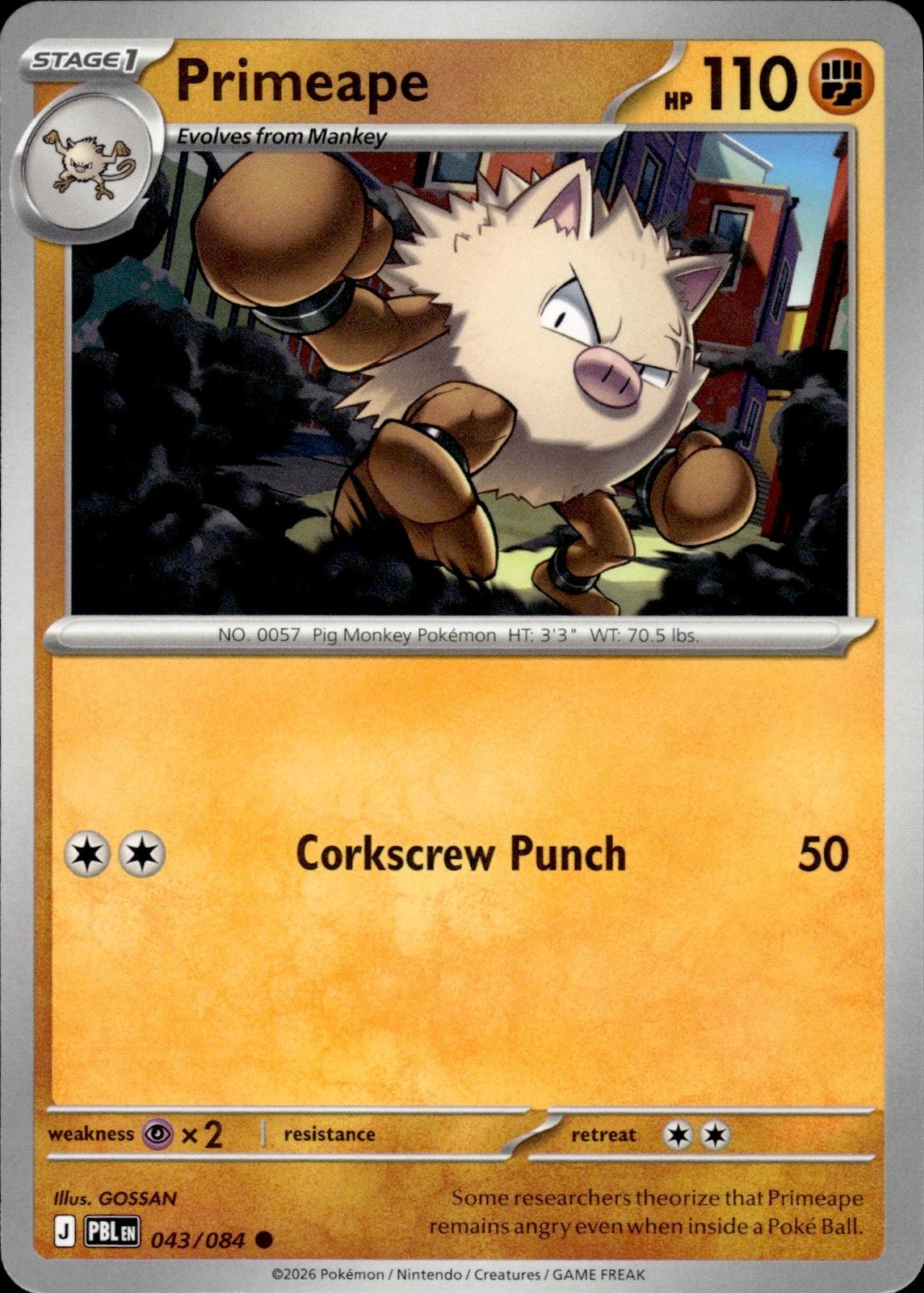 Primeape ME05: Pitch Black #043/084 Common