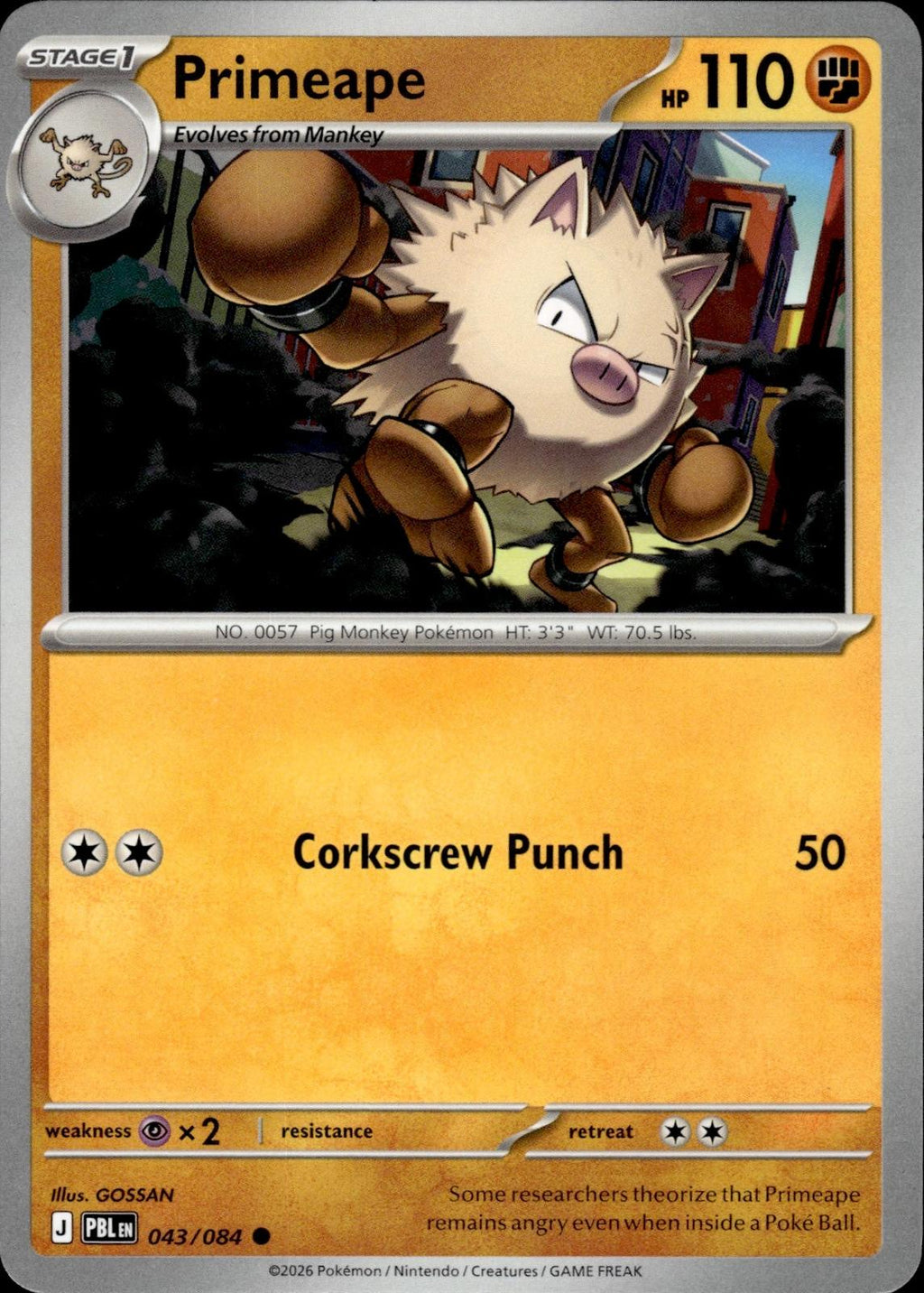 Primeape ME05: Pitch Black #043/084 Common