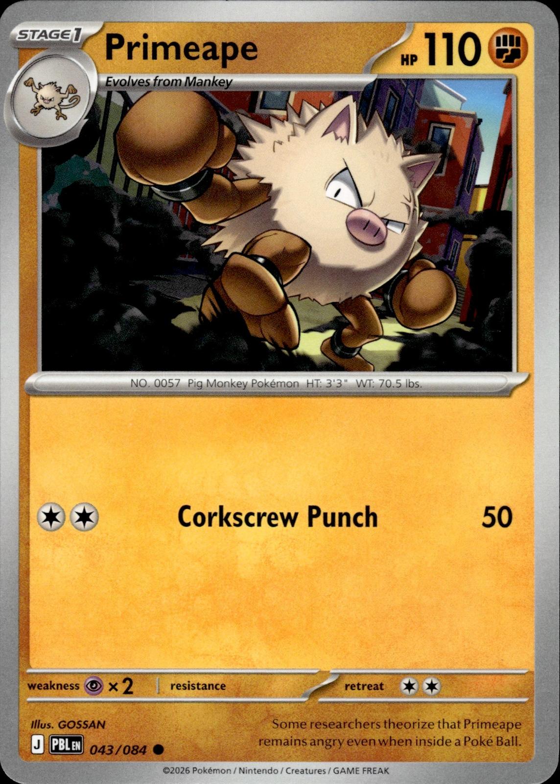 Primeape ME05: Pitch Black #043/084 Common