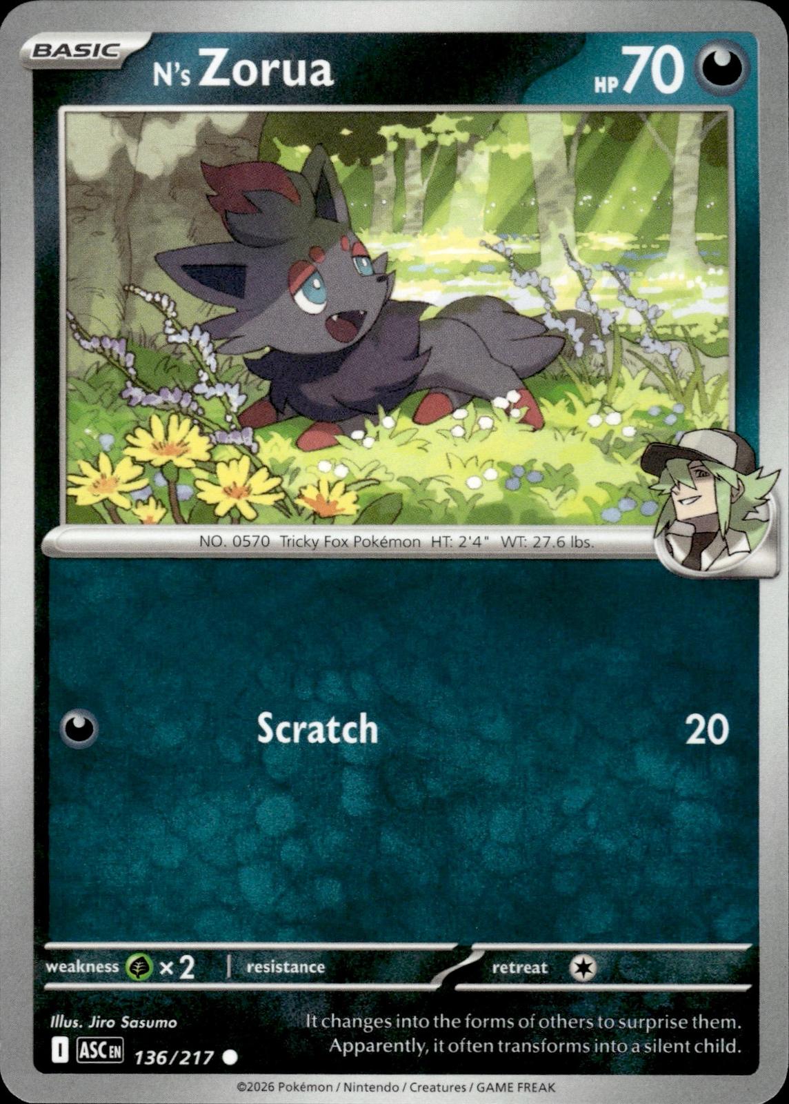 N's Zorua ME: Ascended Heroes #136/217 Common