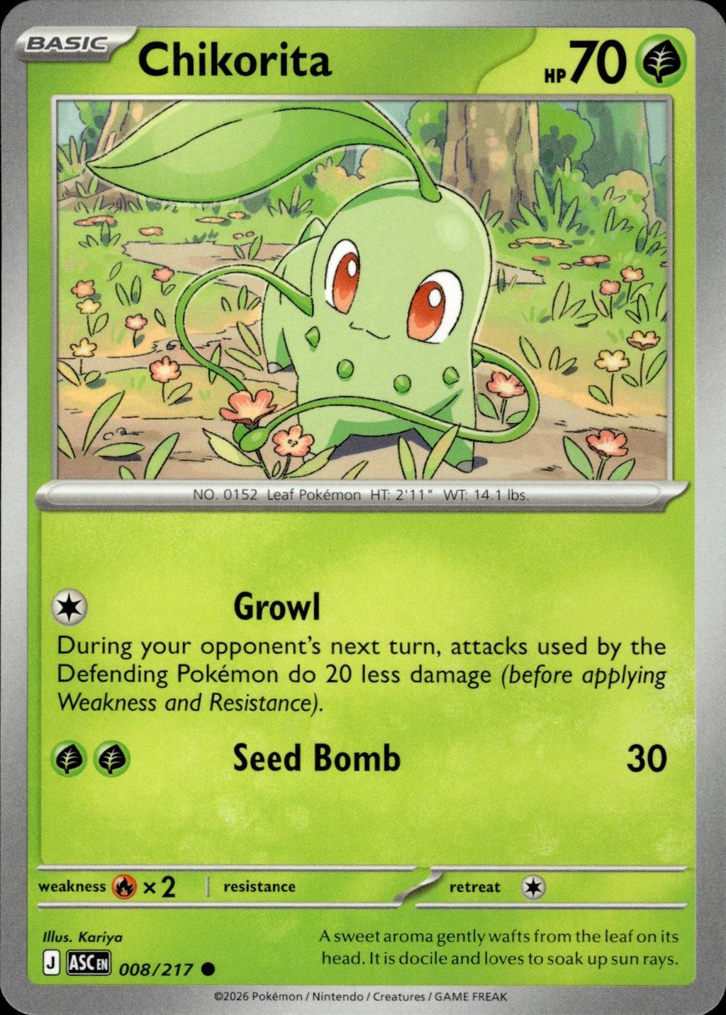 Chikorita ME: Ascended Heroes #008/217 Common