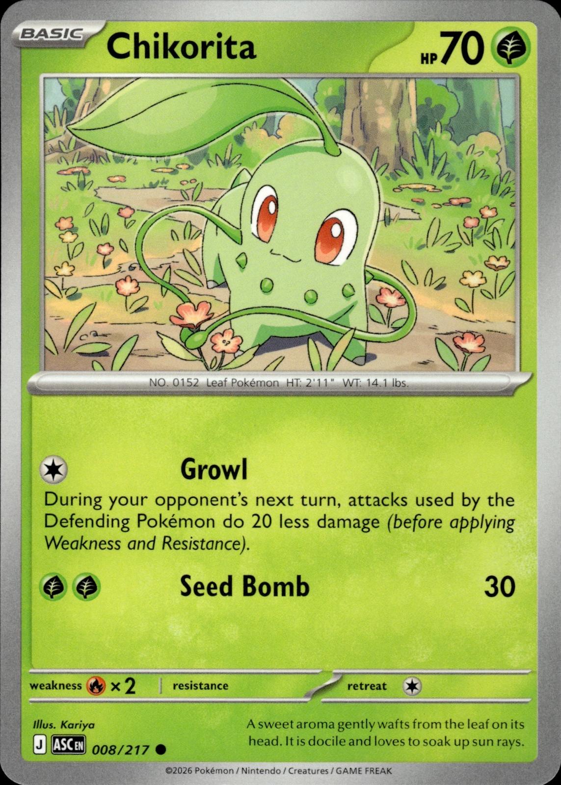 Chikorita ME: Ascended Heroes #008/217 Common