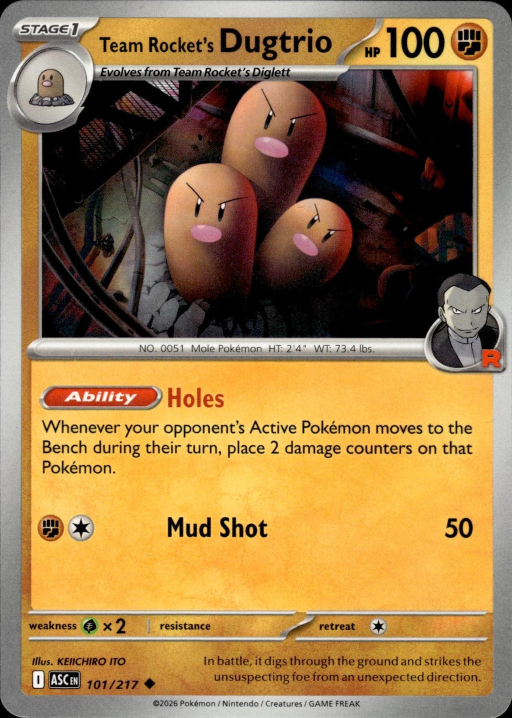 Team Rocket's Dugtrio ME: Ascended Heroes #101/217 Uncommon