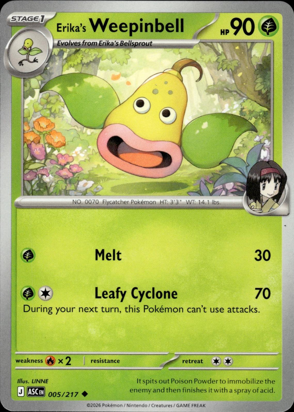 Erika's Weepinbell ME: Ascended Heroes #005/217 Uncommon