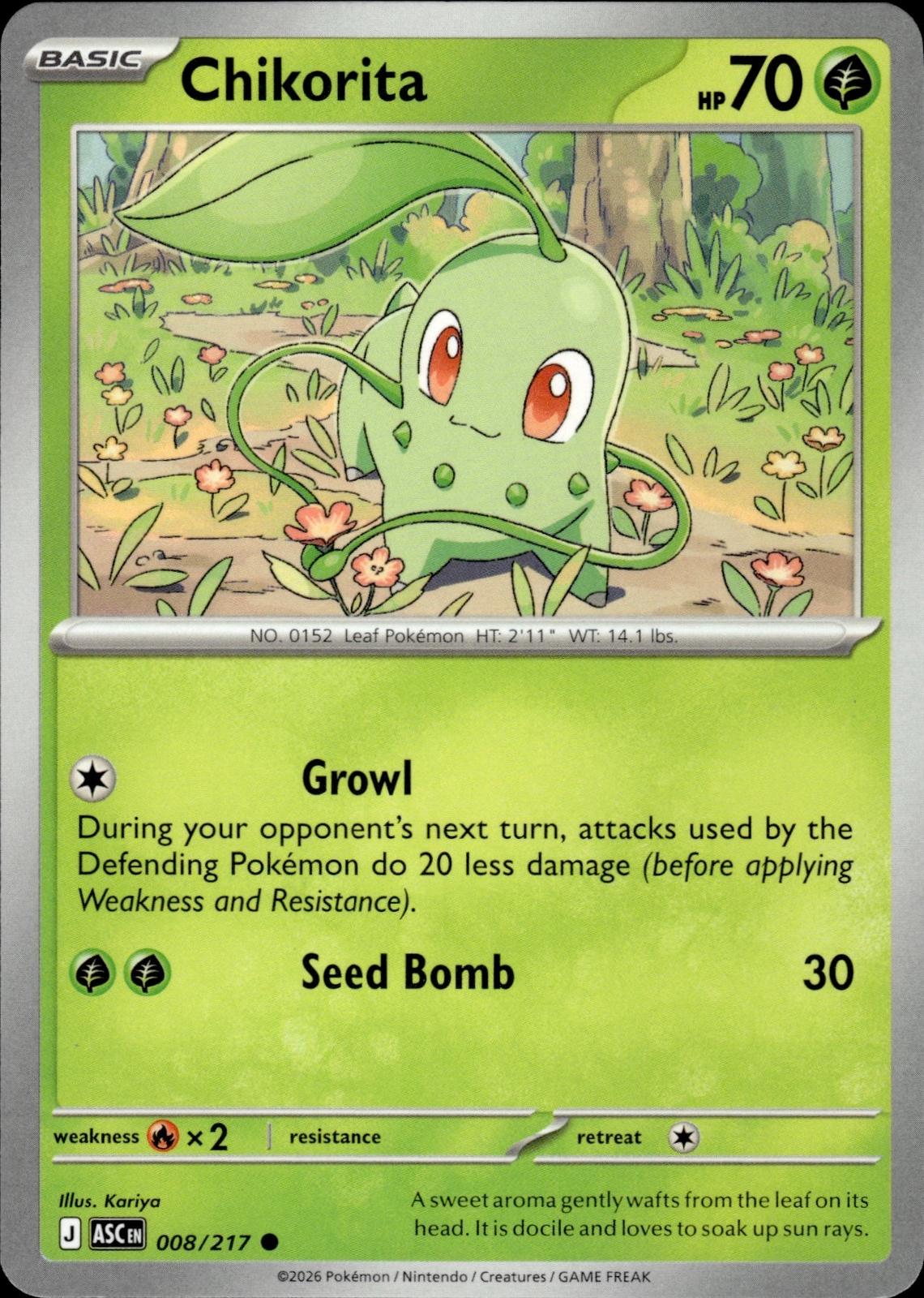 Chikorita ME: Ascended Heroes #008/217 Common