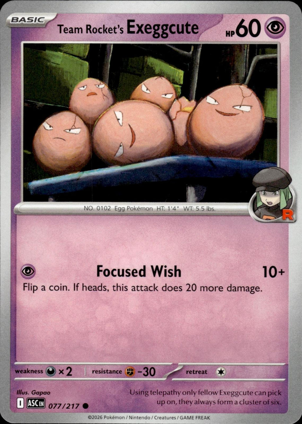 Team Rocket's Exeggcute ME: Ascended Heroes #077/217 Common