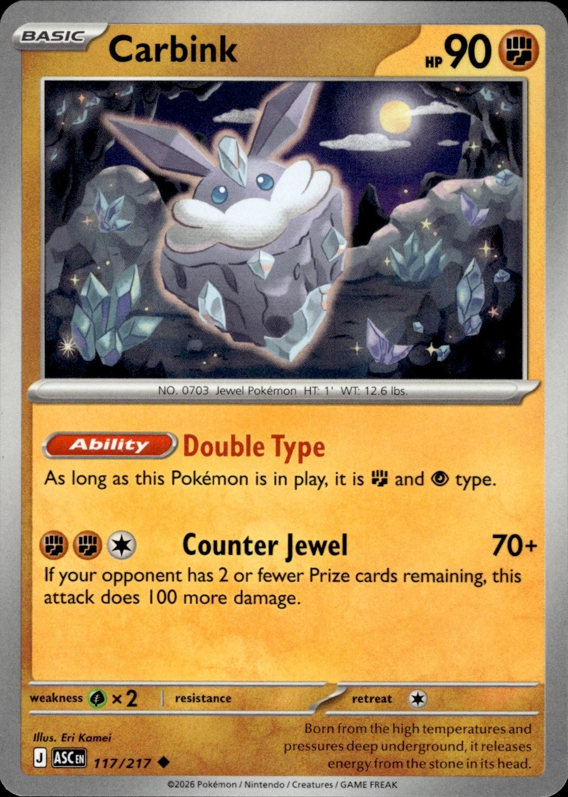Carbink ME: Ascended Heroes #117/217 Uncommon