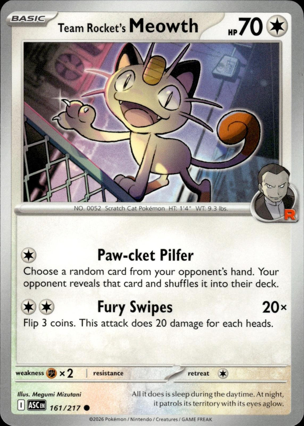 Team Rocket's Meowth ME: Ascended Heroes #161/217 Common