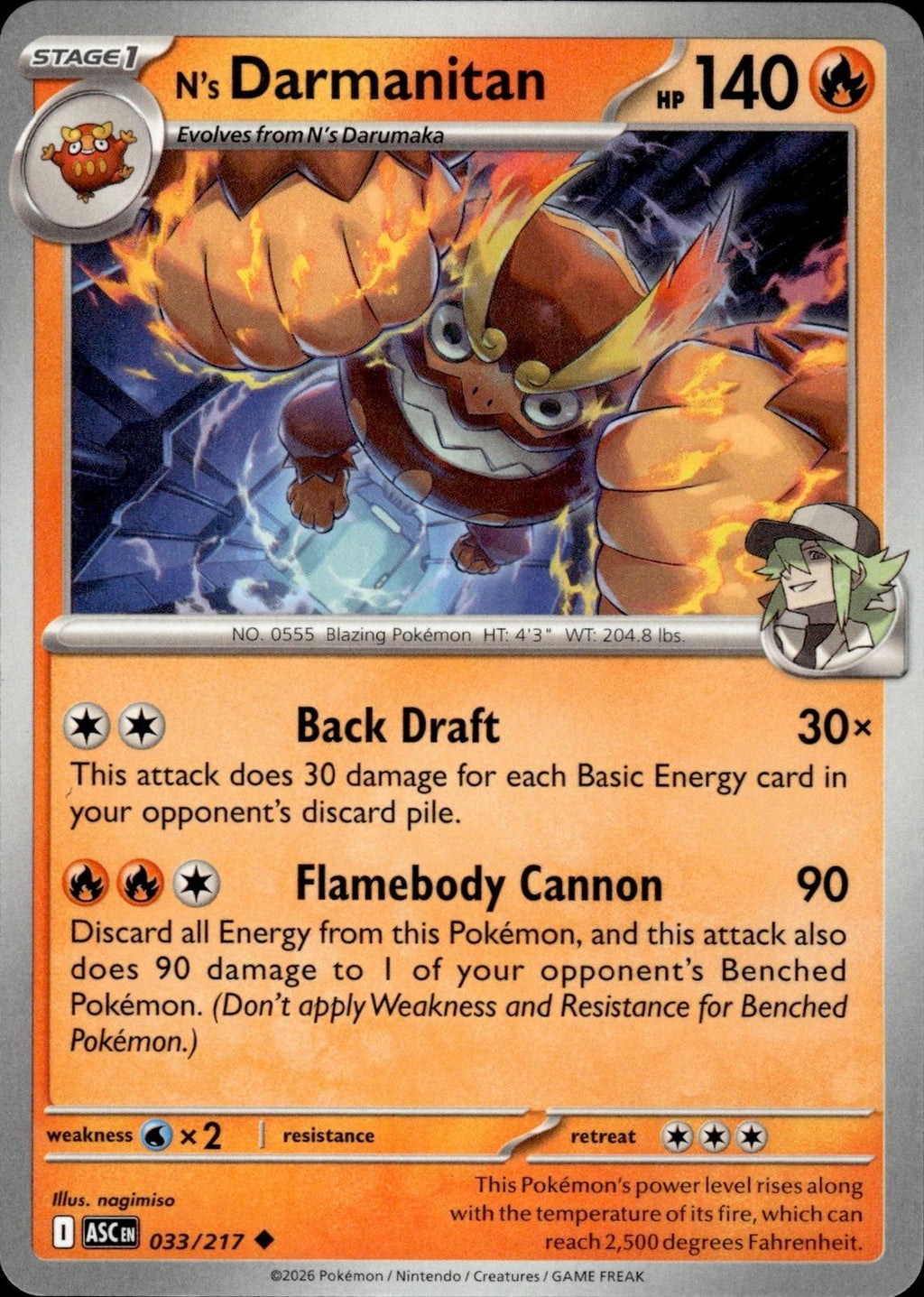 N's Darmanitan ME: Ascended Heroes #033/217 Uncommon